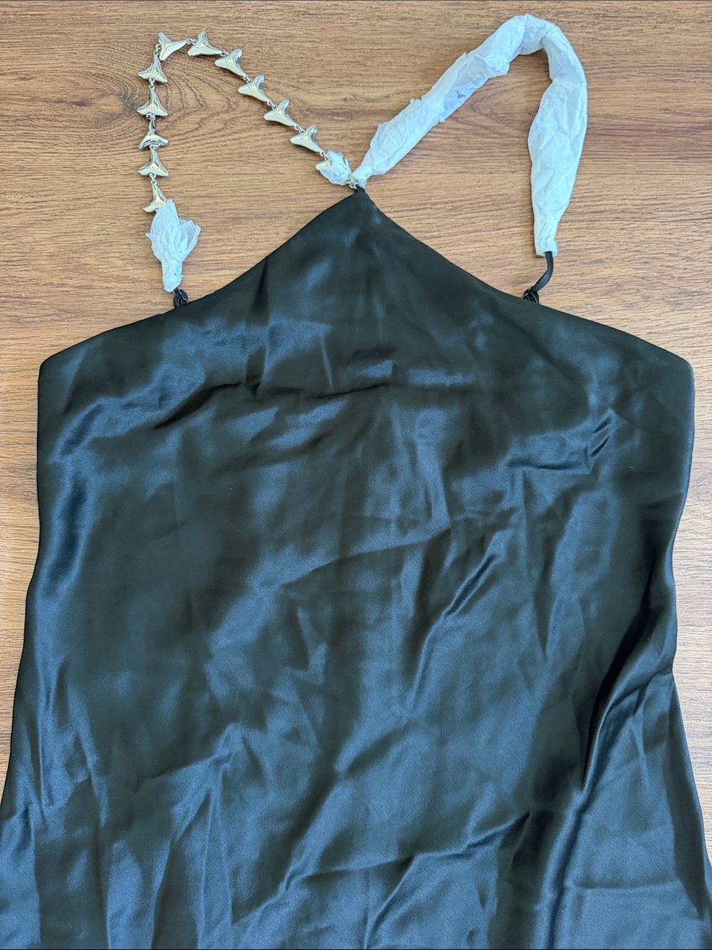 STAUD Cadence Shark Tooth Strap Satin Maxi Dress - Picture 5 of 8